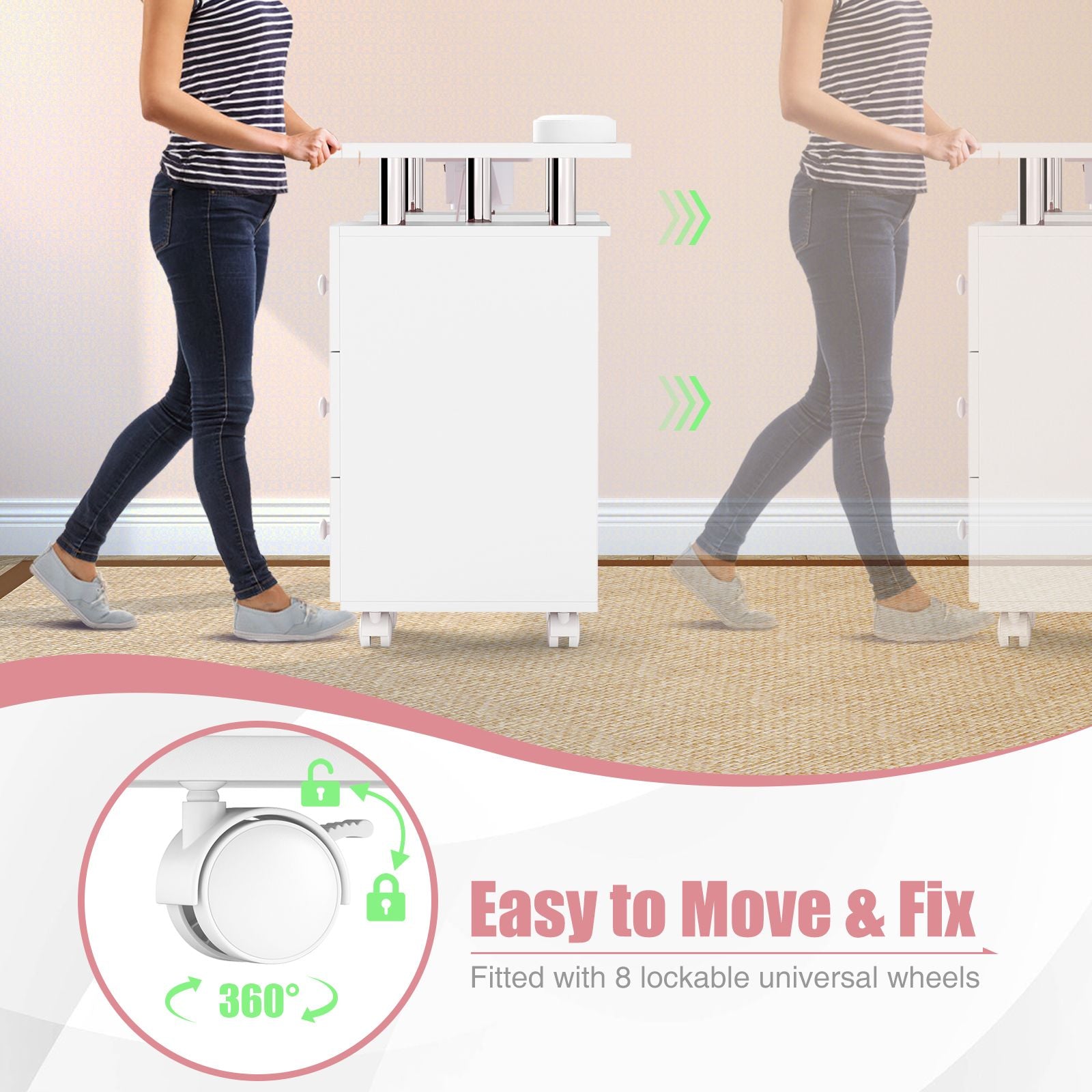 Manicure Table Nail Desk with Electric Dust Collector