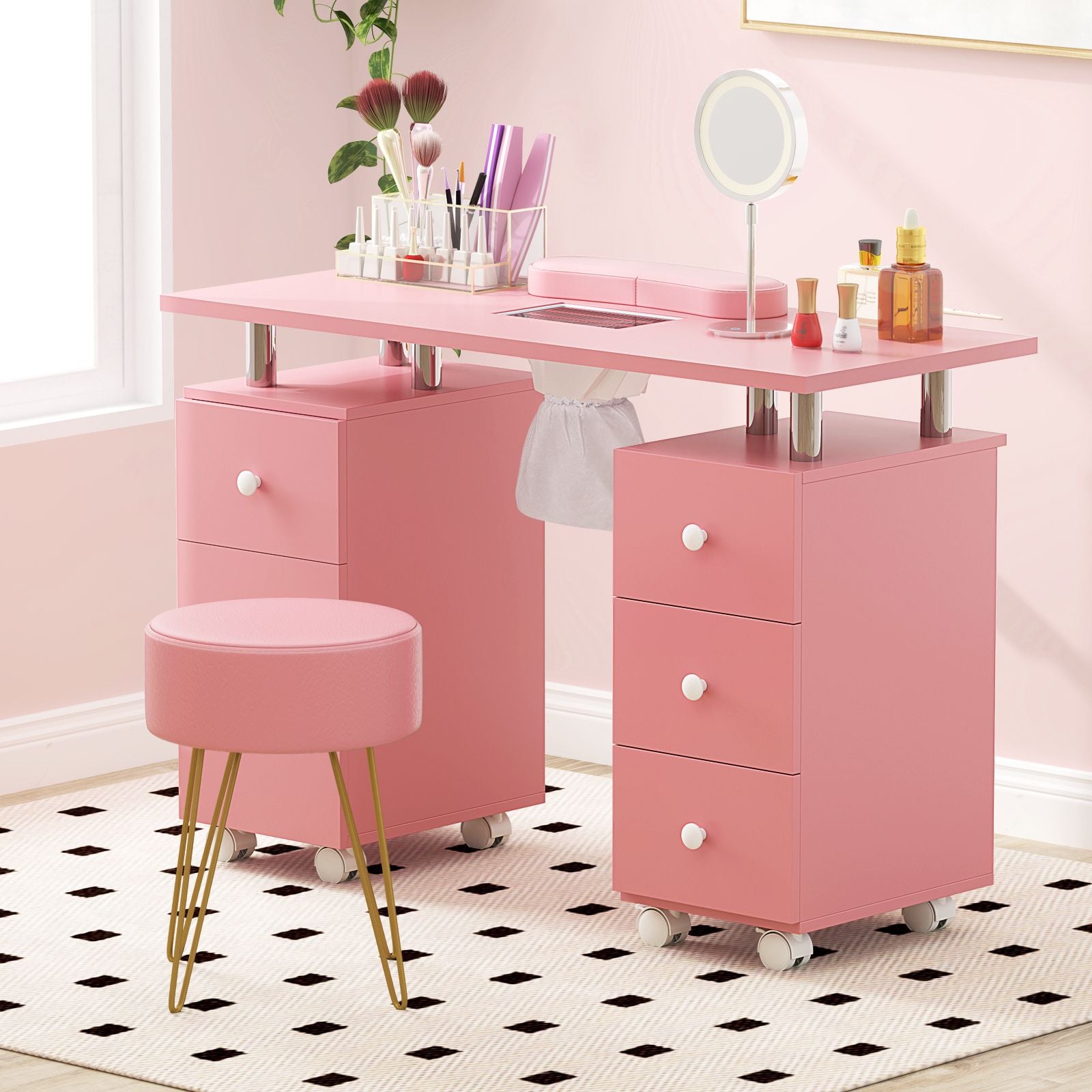 Manicure Table Nail Desk with Electric Dust Collector