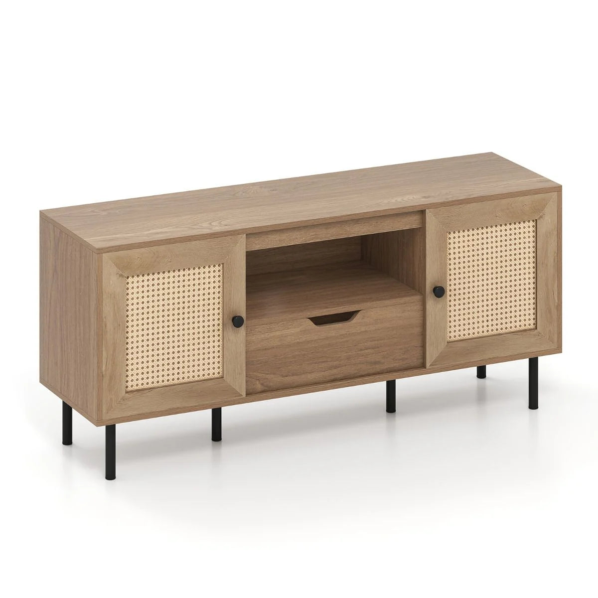 TV Stand for 60 Inch TV with Cabinets and Storage Shelf