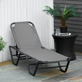 Sun Lounger Relaxer Recliner W/ 5-Position Adjustable Backrest Pool Sun Bathing