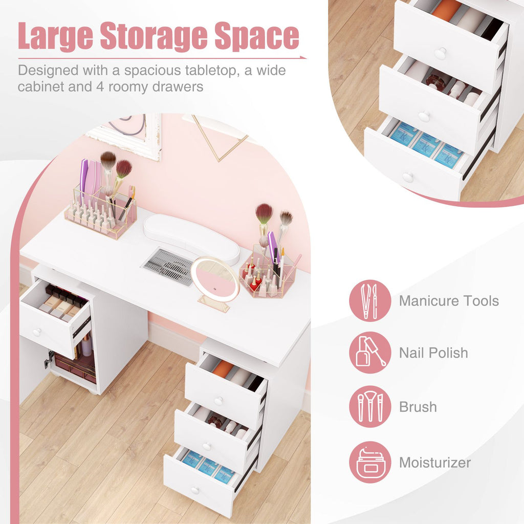 Manicure Table Nail Desk with Electric Dust Collector