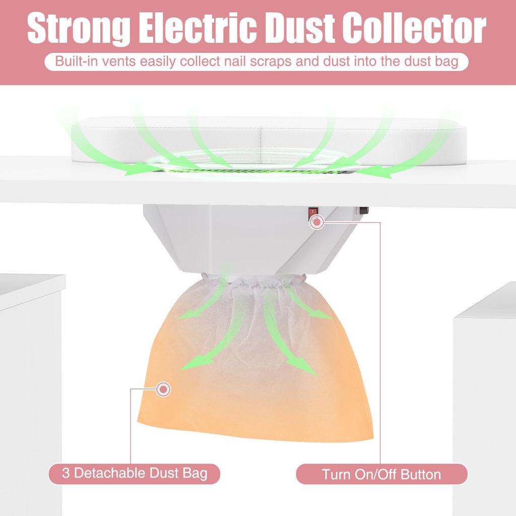 Manicure Table Nail Desk with Electric Dust Collector