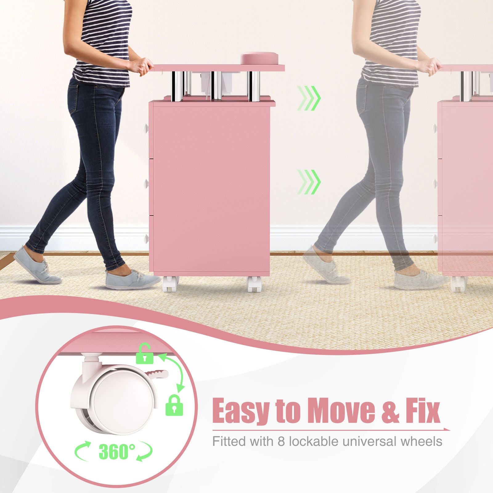 Manicure Table Nail Desk with Electric Dust Collector