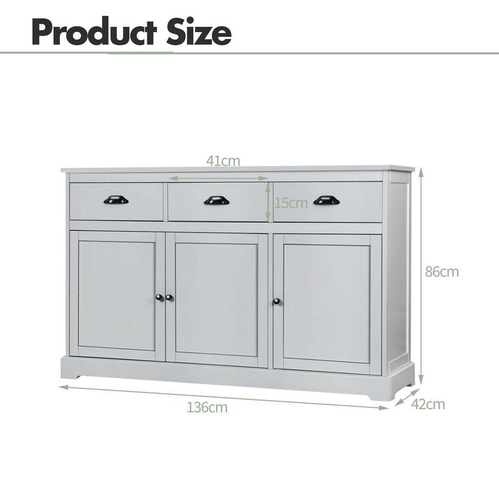 Buffet Sideboard with Cabinets Drawers and Adjustable Shelf