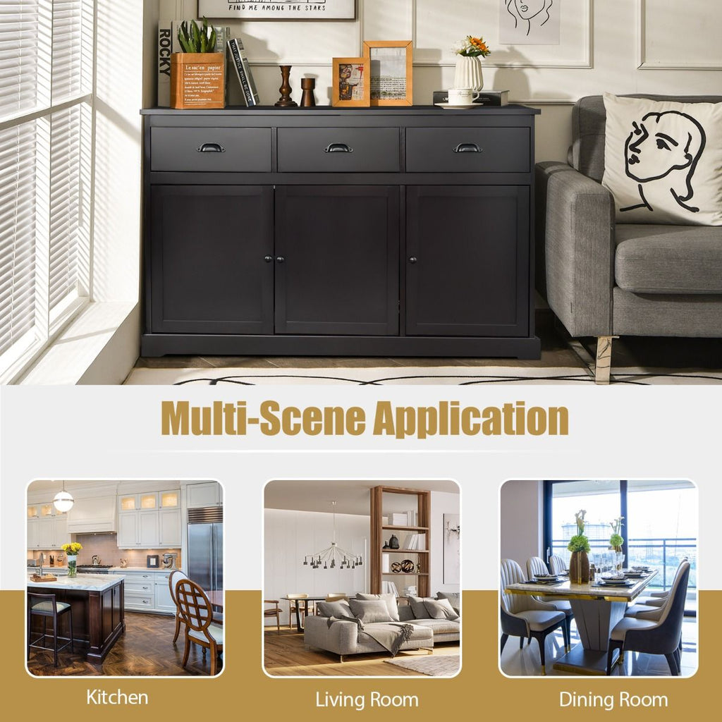 Buffet Sideboard with Cabinets Drawers and Adjustable Shelf