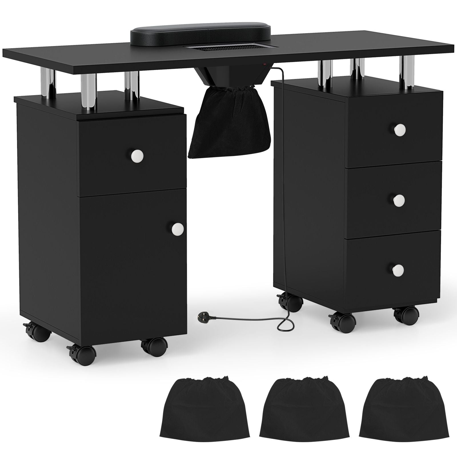 Manicure Table Nail Desk with Electric Dust Collector