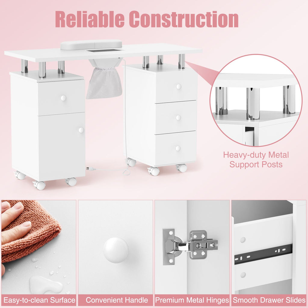 Manicure Table Nail Desk with Electric Dust Collector