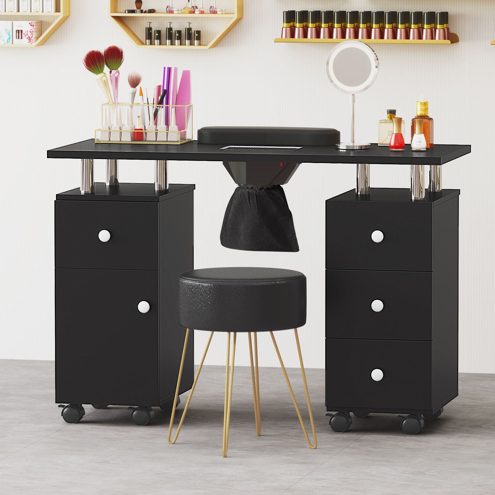 Manicure Table Nail Desk with Electric Dust Collector