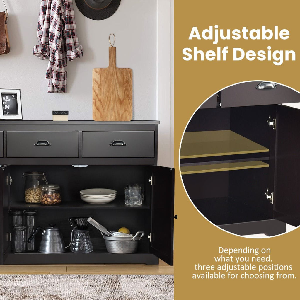 Buffet Sideboard with Cabinets Drawers and Adjustable Shelf