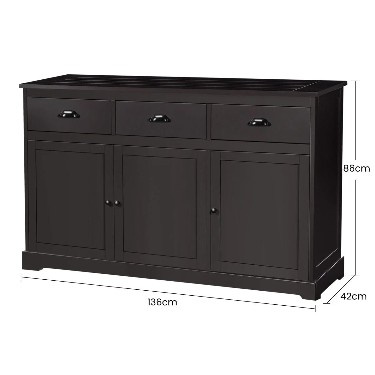 Buffet Sideboard with Cabinets Drawers and Adjustable Shelf
