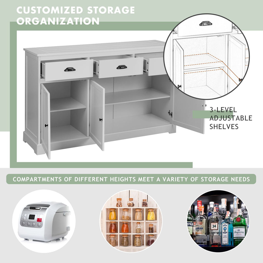 Buffet Sideboard with Cabinets Drawers and Adjustable Shelf