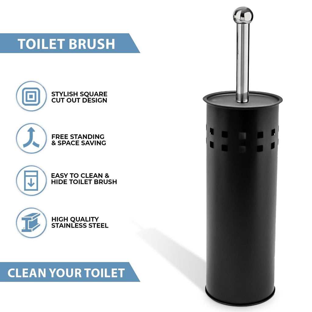 3 Litre Bathroom Pedal Rubbish Waste Bin and Toilet Brush Holder Set